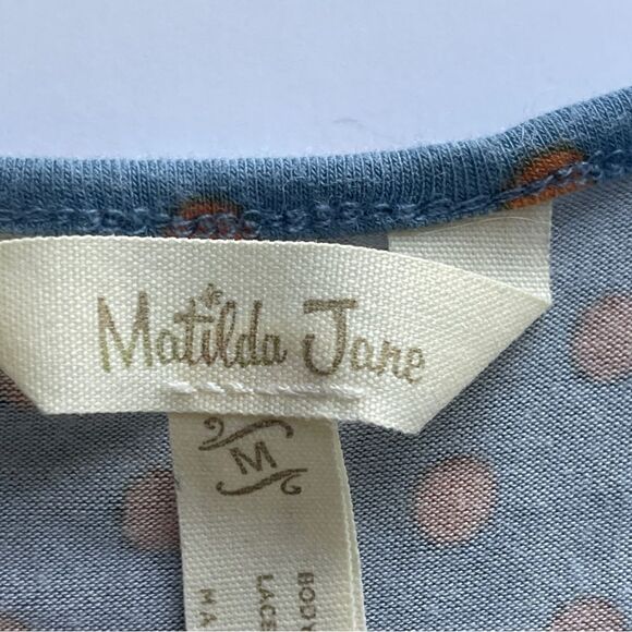 Matilda Jane Orange and Blue Polka-dot Knit Spaghetti Strap Tank, Size M - Picture 4 of 8